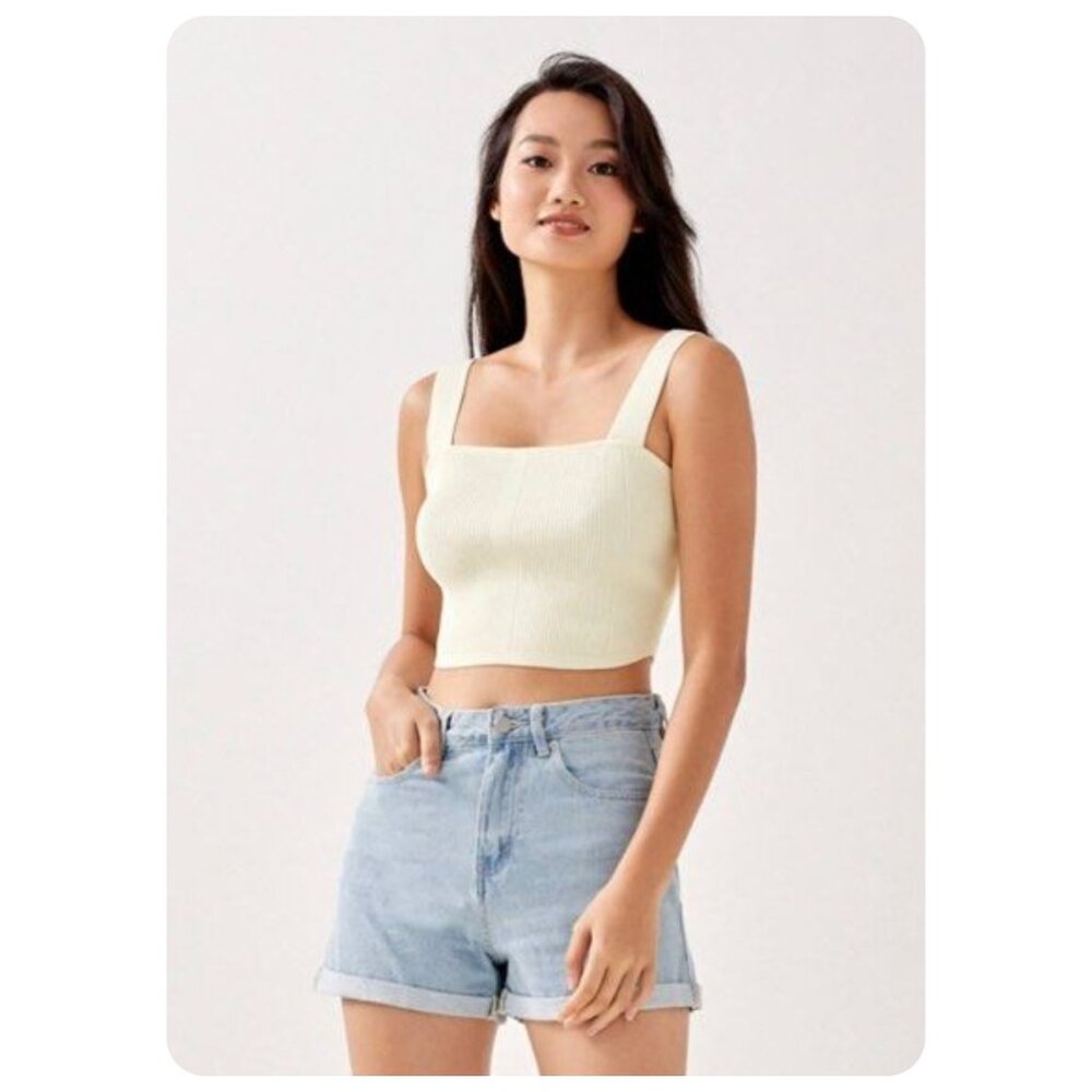 !! Love, Bonito Arisia Knit Ivory Sleeveless Tank Top sz US 2